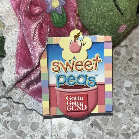 Gund Sweet Peas Ribbirta 60033 Small Plush Frog Flower in Backpack with Tag Toy - Picture 15 of 16